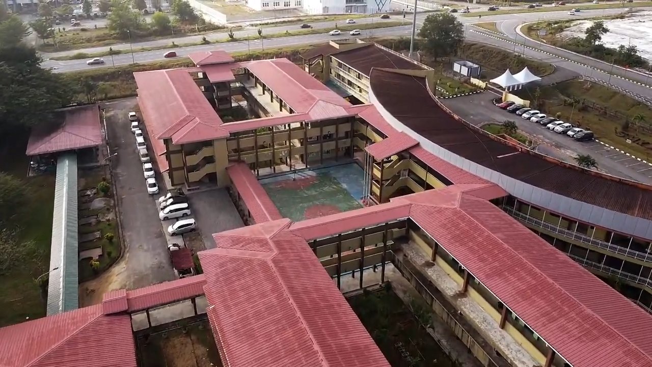 Pandangan udara bangunan SMK Demak Baru